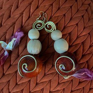 wooden "swirl" earrings